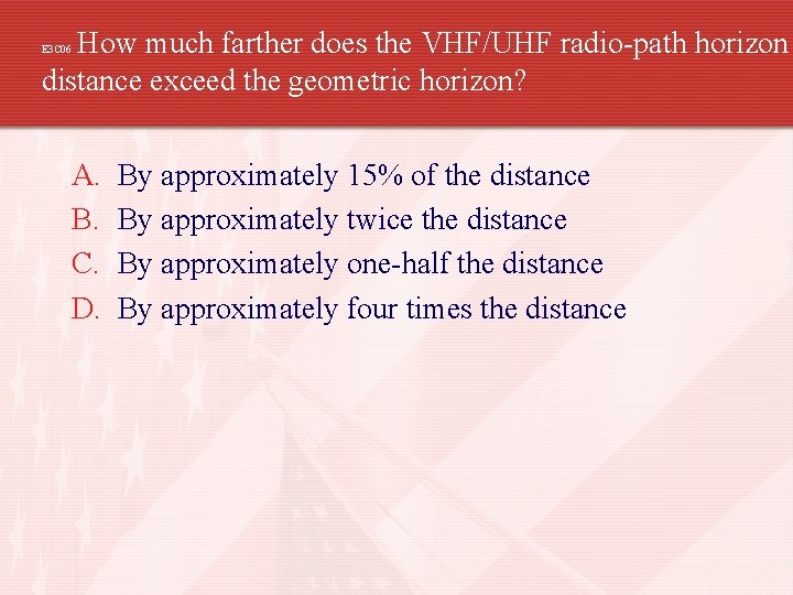 How much farther does the VHF/UHF radio-path horizon distance exceed the geometric horizon? E