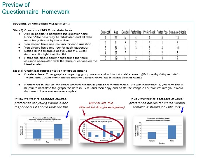 Preview of Questionnaire Homework 