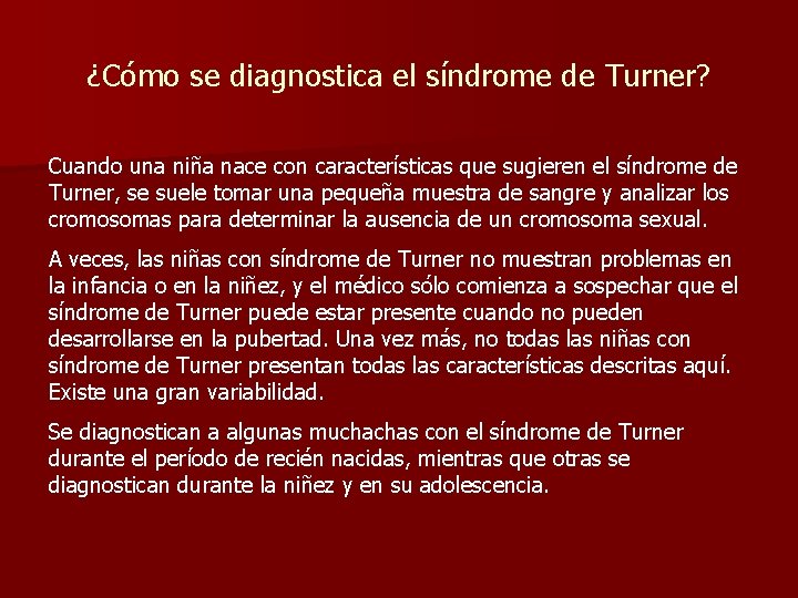 ¿Cómo se diagnostica el síndrome de Turner? Cuando una niña nace con características que