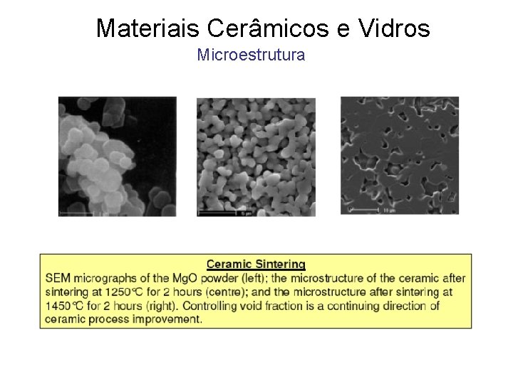 Materiais Cerâmicos e Vidros Microestrutura Materiais Cerâmicos e Vidros Microestrutura