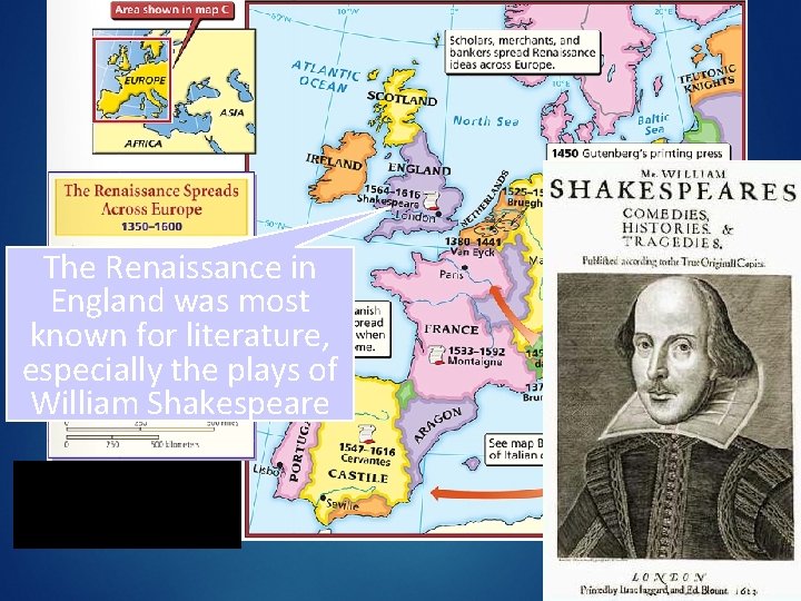 The Renaissance in England was most known for literature, especially the plays of William The Renaissance in England was most known for literature, especially the plays of William