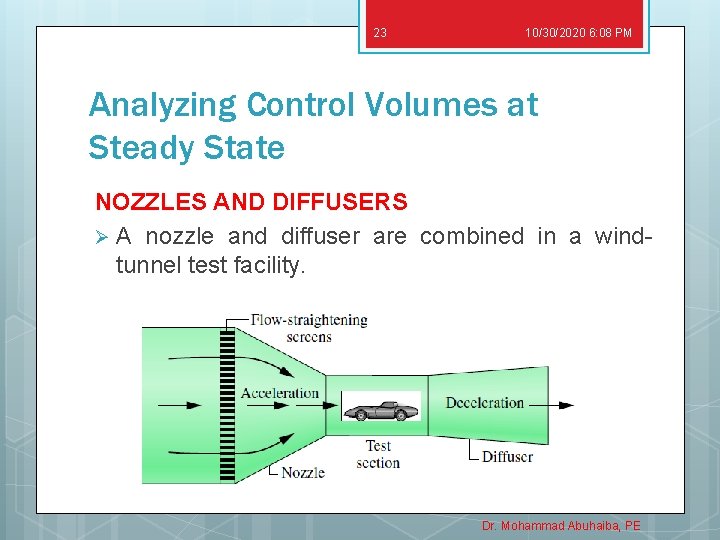 23 10/30/2020 6: 08 PM Analyzing Control Volumes at Steady State NOZZLES AND DIFFUSERS