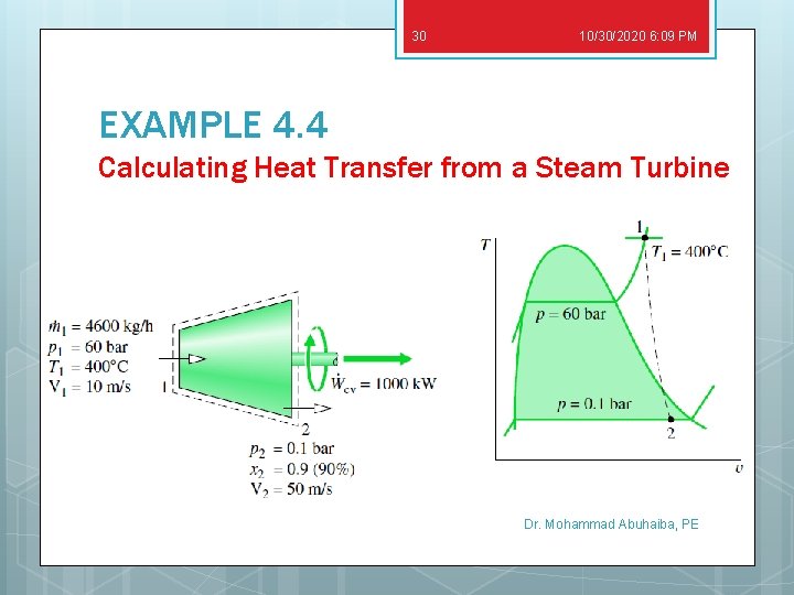 30 10/30/2020 6: 09 PM EXAMPLE 4. 4 Calculating Heat Transfer from a Steam