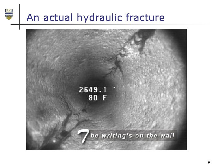 An actual hydraulic fracture 6 