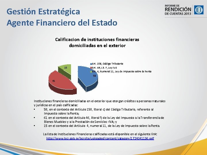 Gestión Estratégica Agente Financiero del Estado Calificacion de instituciones financieras domiciliadas en el exterior