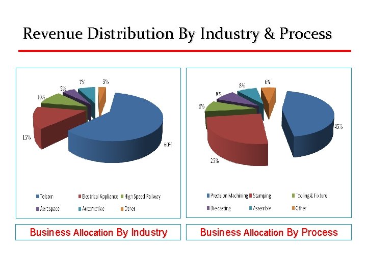 Revenue Distribution By Industry & Process Business Allocation By Industry Business Allocation By Process