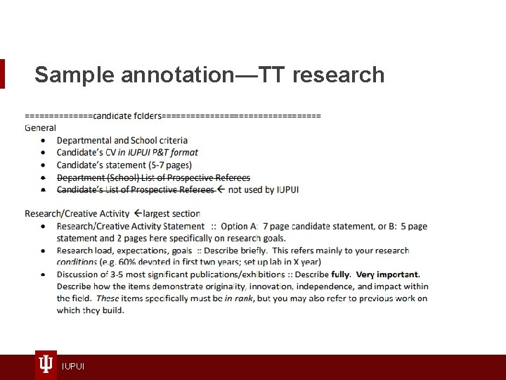 Sample annotation—TT research IUPUI 