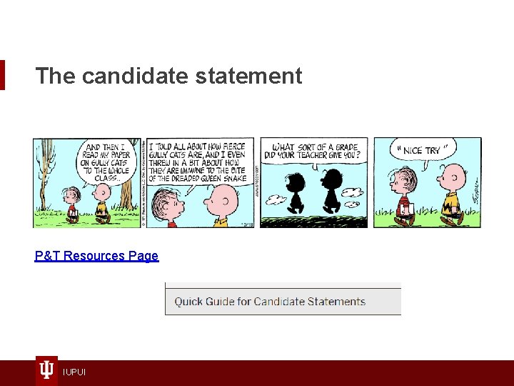 The candidate statement P&T Resources Page IUPUI 