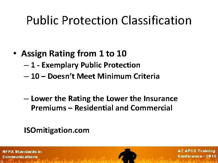 Public Protection Classification • Assign Rating from 1 to 10 – 1 - Exemplary