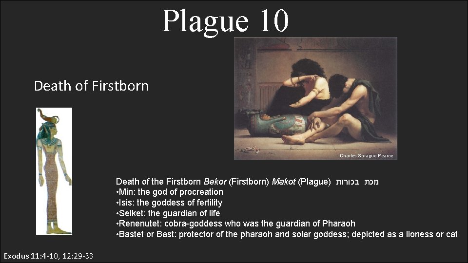 Plague 10 Death of Firstborn Charles Sprague Pearce Death of the Firstborn Bekor (Firstborn)