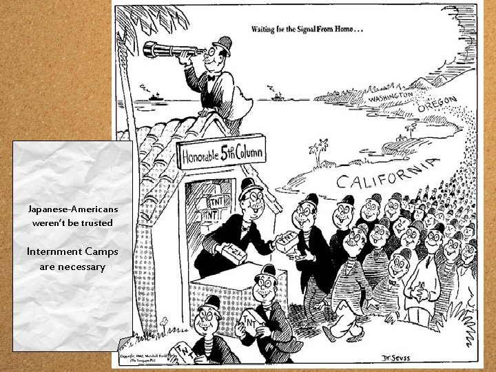 Japanese-Americans weren’t be trusted Internment Camps are necessary 