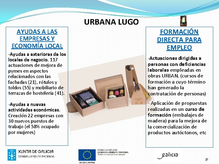 URBANA LUGO AYUDAS A LAS EMPRESAS Y ECONOMÍA LOCAL -Ayudas a exteriores de los