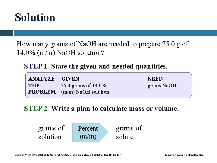 Solution How many grams of Na. OH are needed to prepare 75. 0 g