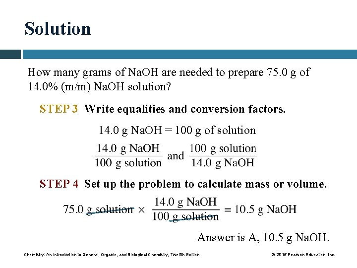 Solution How many grams of Na. OH are needed to prepare 75. 0 g