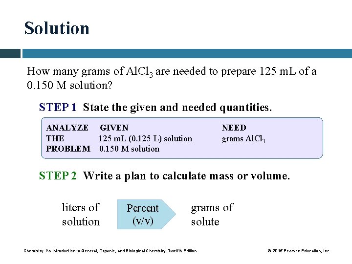 Solution How many grams of Al. Cl 3 are needed to prepare 125 m.