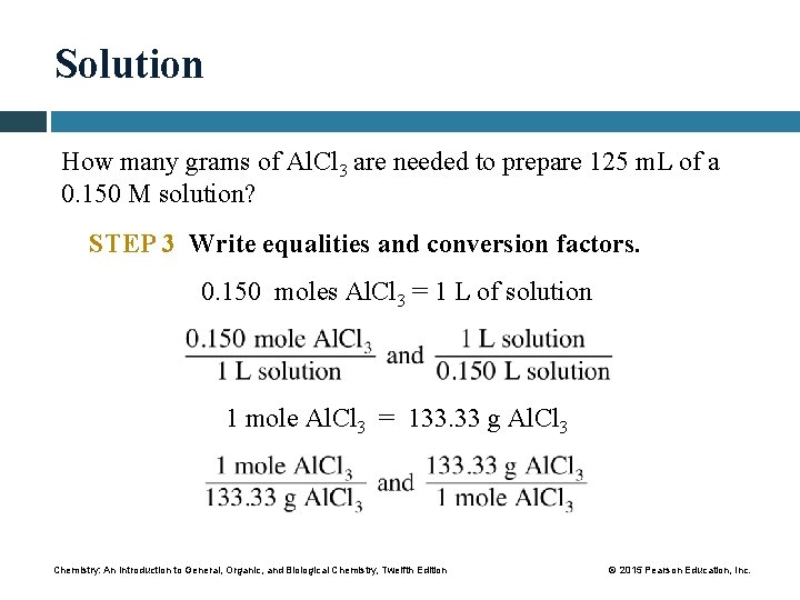 Solution How many grams of Al. Cl 3 are needed to prepare 125 m.