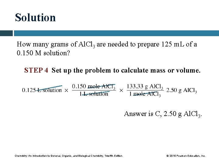 Solution How many grams of Al. Cl 3 are needed to prepare 125 m.