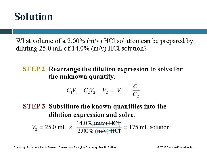 Solution What volume of a 2. 00% (m/v) HCl solution can be prepared by