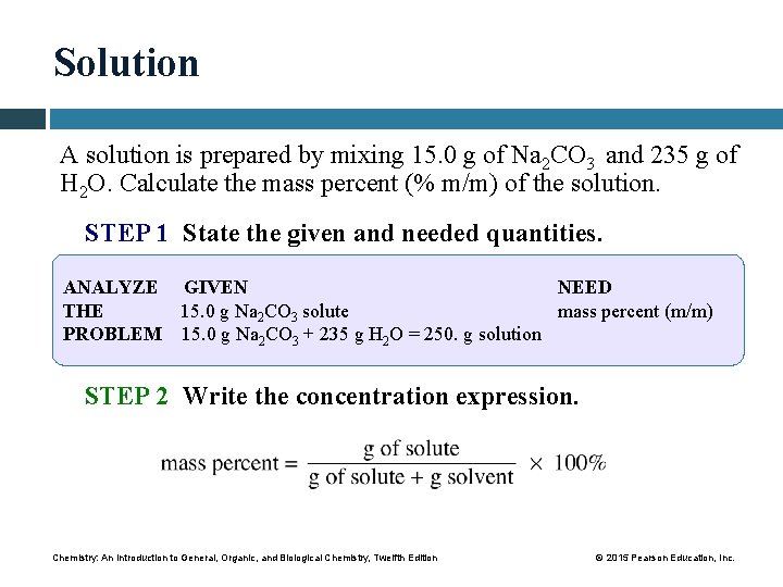Solution A solution is prepared by mixing 15. 0 g of Na 2 CO