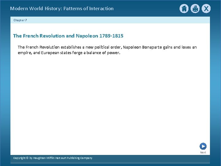 Modern World History: Patterns of Interaction Chapter 7 The French Revolution and Napoleon 1789
