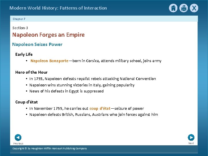 Modern World History: Patterns of Interaction Chapter 7 Section-3 Napoleon Forges an Empire Napoleon