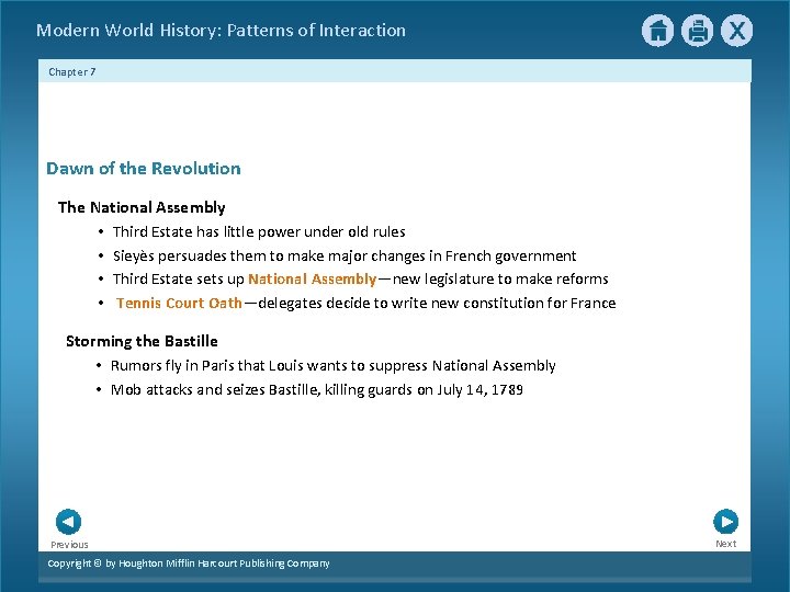 Modern World History: Patterns of Interaction Chapter 7 Dawn of the Revolution The National