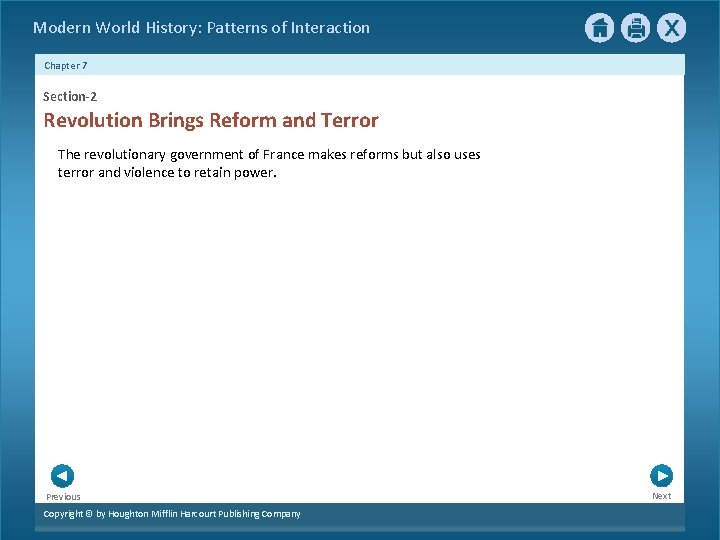 Modern World History: Patterns of Interaction Chapter 7 Section-2 Revolution Brings Reform and Terror