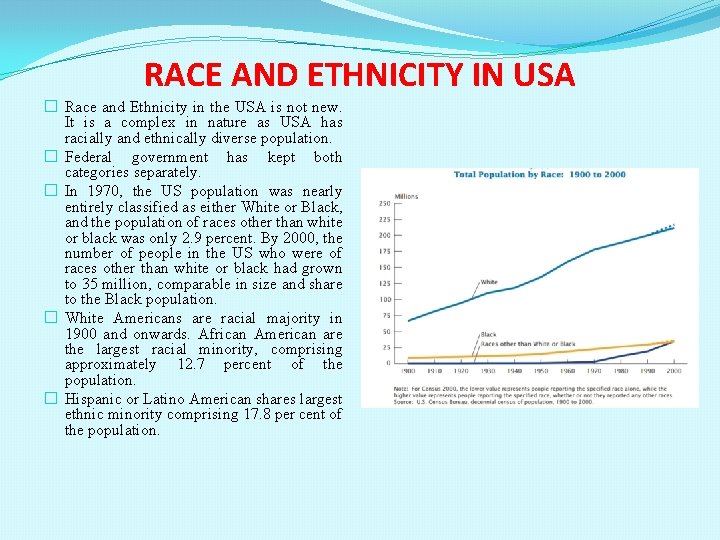 RACE AND ETHNICITY IN USA � Race and Ethnicity in the USA is not