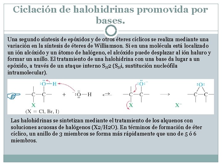 Ciclación de halohidrinas promovida por bases. Una segundo síntesis de epóxidos y de otros