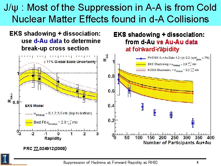 J/ψ : Most of the Suppression in A-A is from Cold Nuclear Matter Effects
