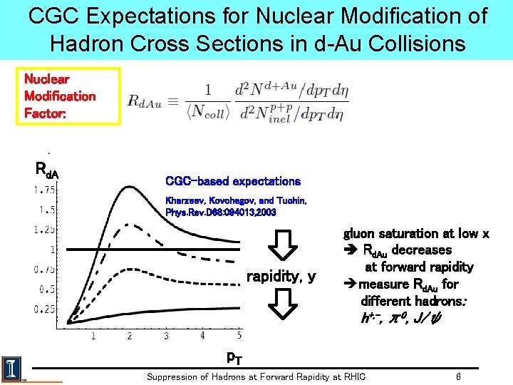 CGC Expectations for Nuclear Modification of Hadron Cross Sections in d-Au Collisions Nuclear Modification