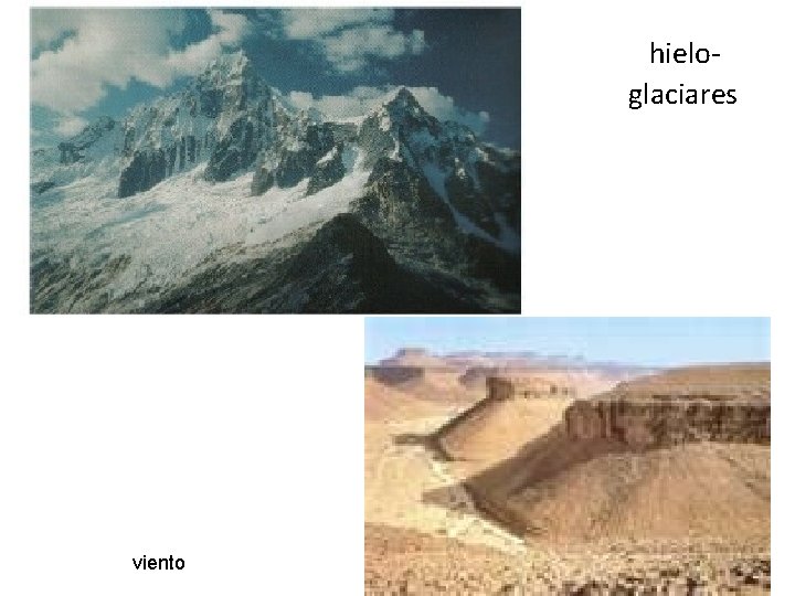  hielo- glaciares • v viento 