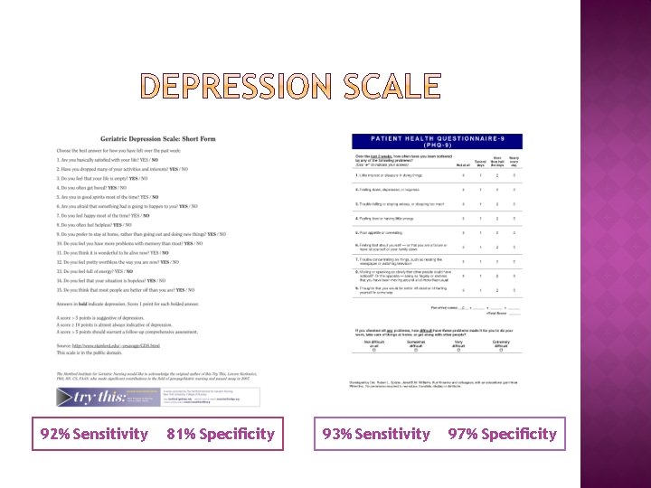 92% Sensitivity 81% Specificity 93% Sensitivity 97% Specificity 