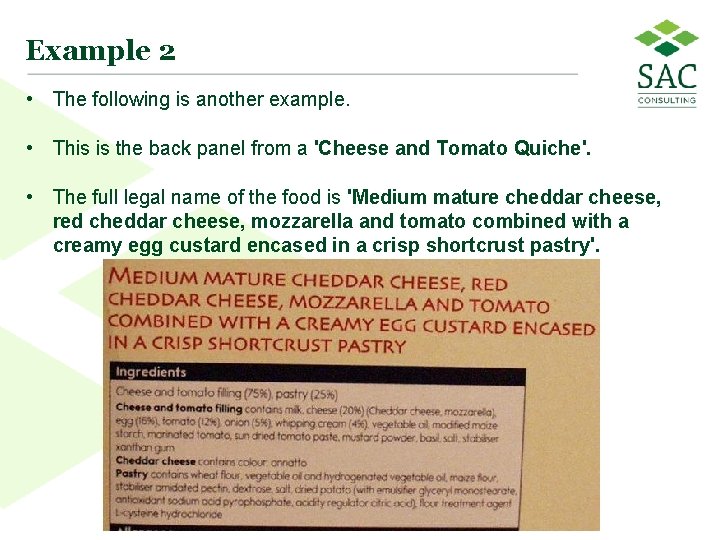 Example 2 • The following is another example. • This is the back panel