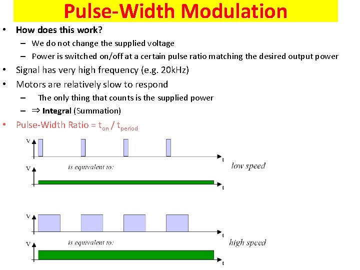 Pulse-Width Modulation • How does this work? – We do not change the supplied