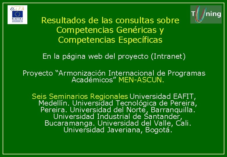 Resultados de las consultas sobre Competencias Genéricas y Competencias Específicas En la página web