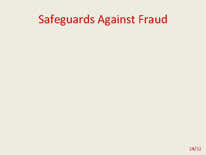 Safeguards Against Fraud 24/32 
