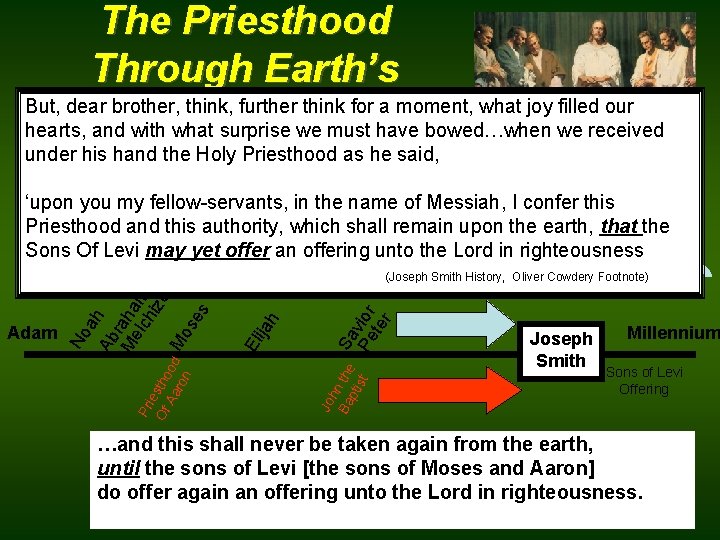 The Priesthood Through Earth’s But, dear brother, think, further think for a moment, what