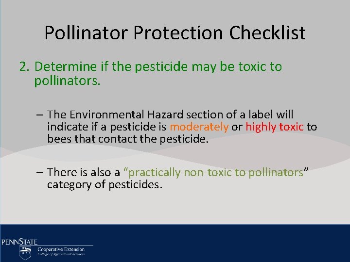 Pollinator Click to edit Protection Master title Checklist style 2. if Master the pesticide