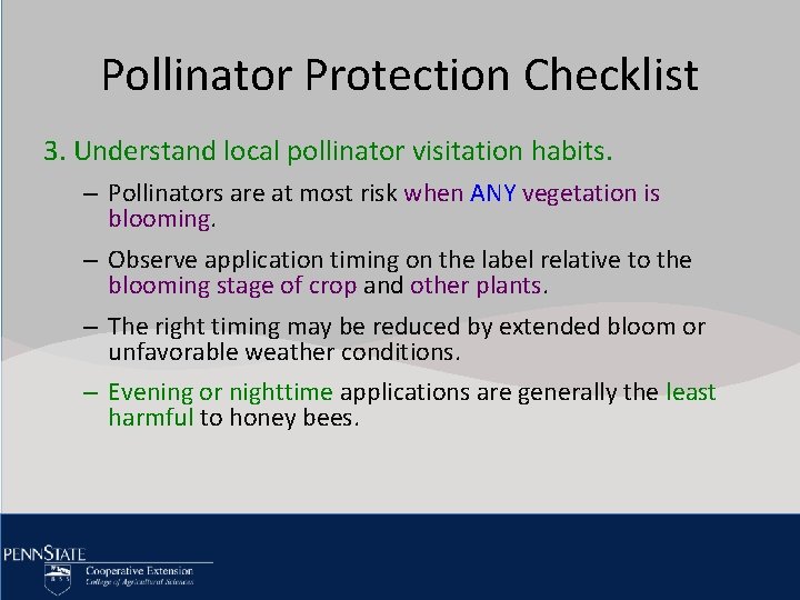 Pollinator Click to edit Protection Master title Checklist style 3. Understand local pollinator visitation Pollinator Click to edit Protection Master title Checklist style 3. Understand local pollinator visitation