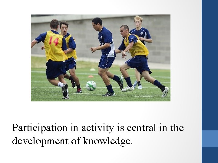 Participation in activity is central in the development of knowledge. 