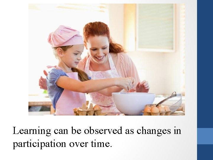 Learning can be observed as changes in participation over time. 