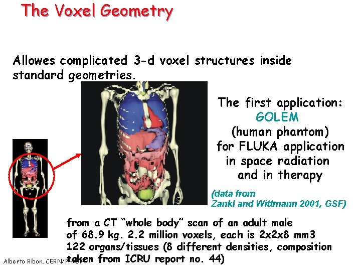 The Voxel Geometry Allowes complicated 3 -d voxel structures inside standard geometries. The first