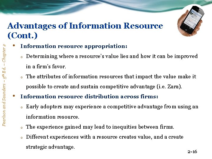 Pearlson and Saunders – 5 th Ed. – Chapter 2 Advantages of Information Resource