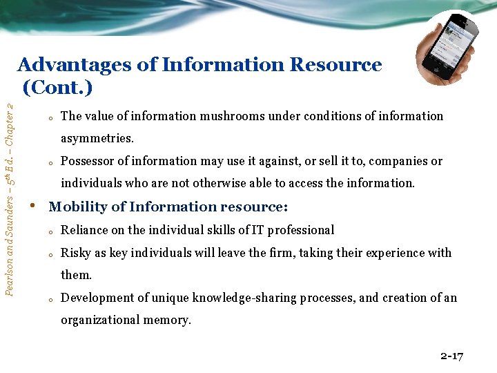 Pearlson and Saunders – 5 th Ed. – Chapter 2 Advantages of Information Resource