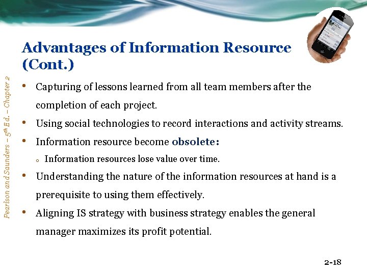 Pearlson and Saunders – 5 th Ed. – Chapter 2 Advantages of Information Resource
