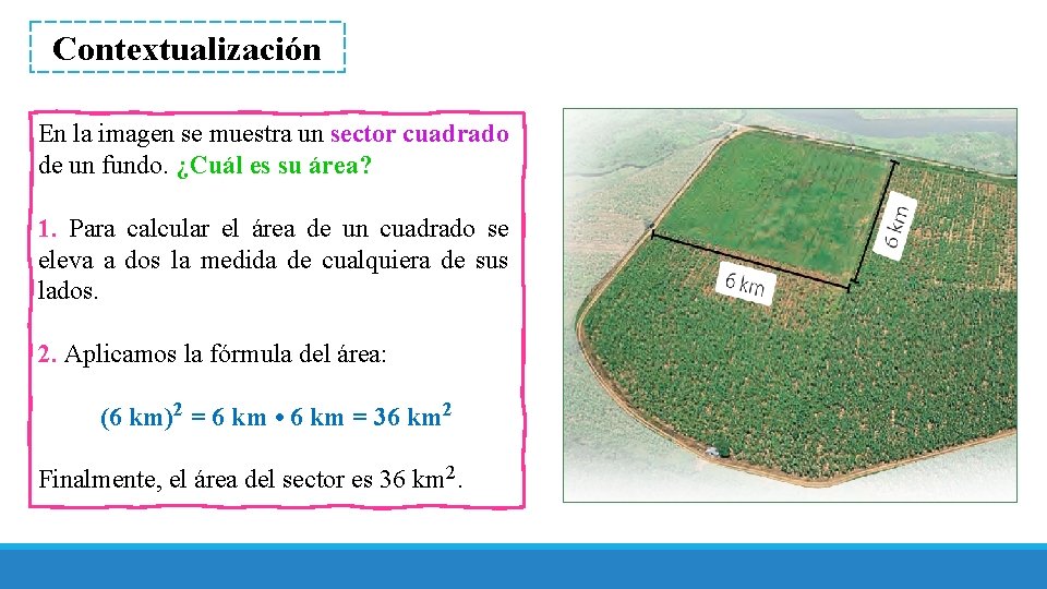 Contextualización En la imagen se muestra un sector cuadrado de un fundo. ¿Cuál es