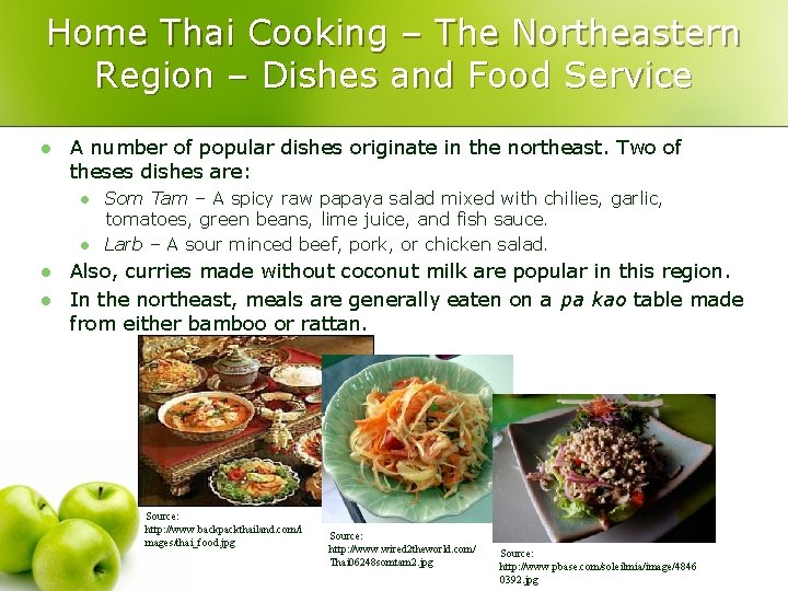 Home Thai Cooking – The Northeastern Region – Dishes and Food Service l A