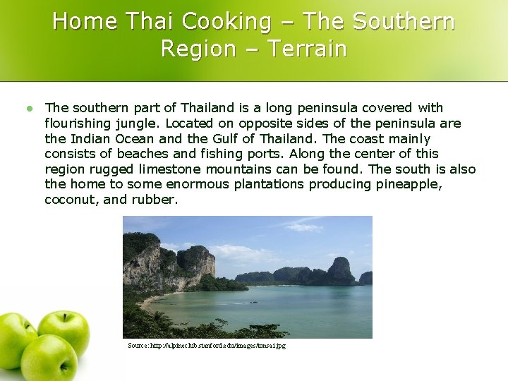 Home Thai Cooking – The Southern Region – Terrain l The southern part of