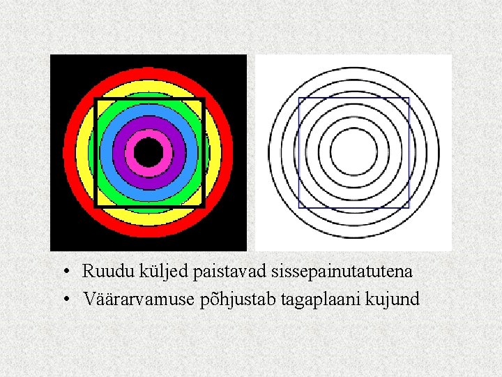  • Ruudu küljed paistavad sissepainutatutena • Väärarvamuse põhjustab tagaplaani kujund 